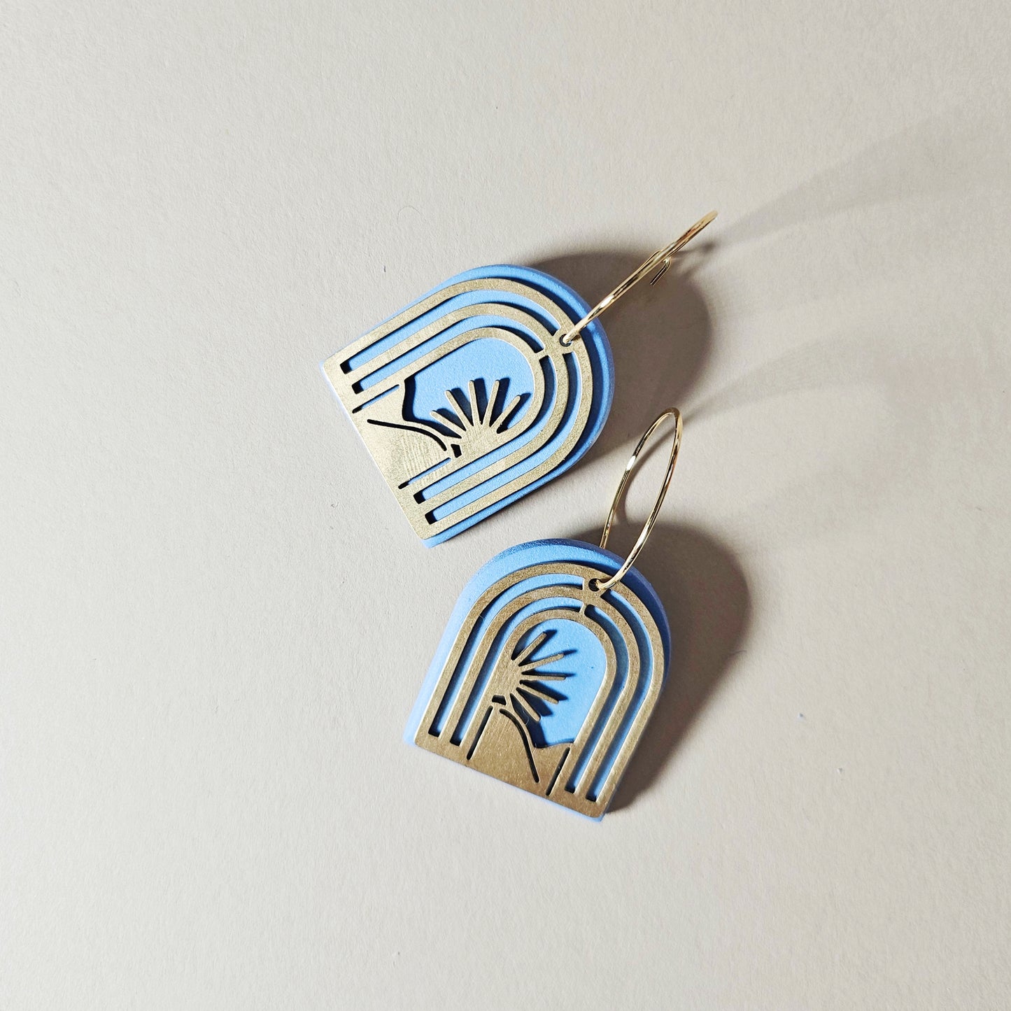 Blue Sunset Charm Hoops