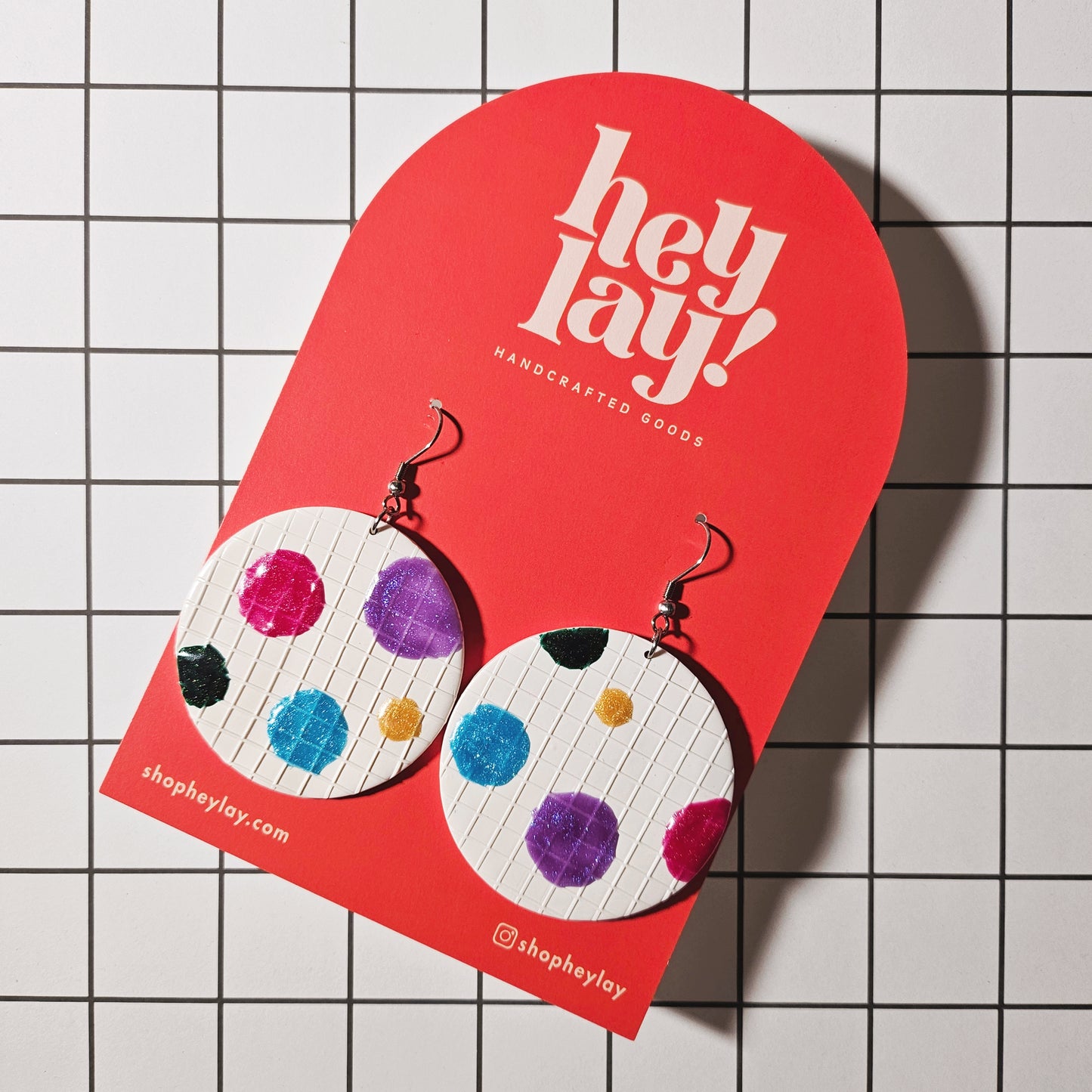 Multi-Dots Grid Texture Earrings