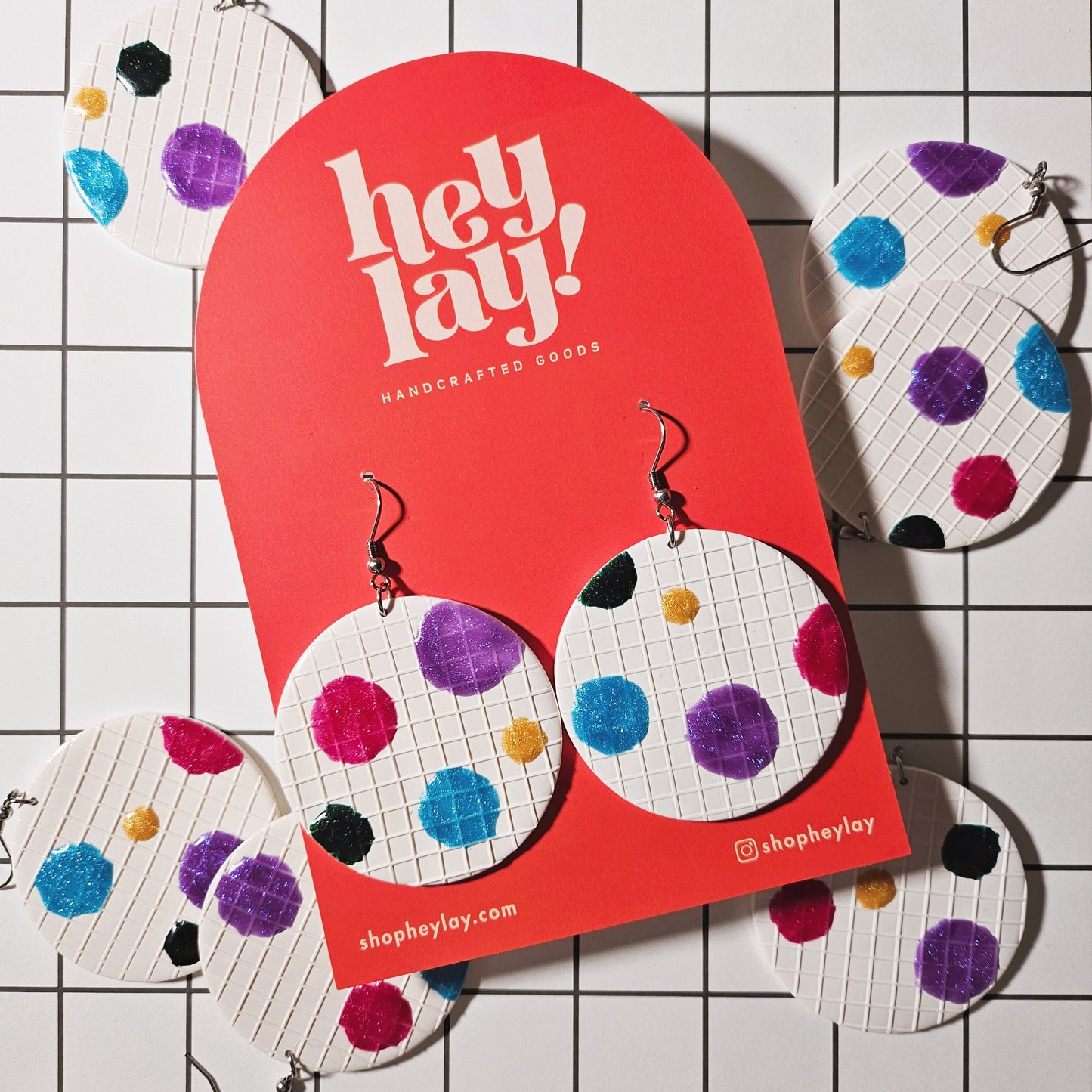 Multi-Dots Grid Texture Earrings