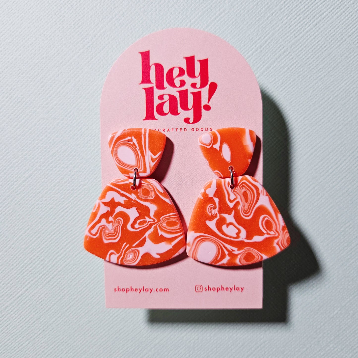 Wavy Orange Fan Earrings