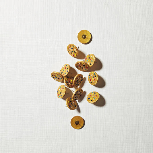 Multi-Dots Gold Circle Studs