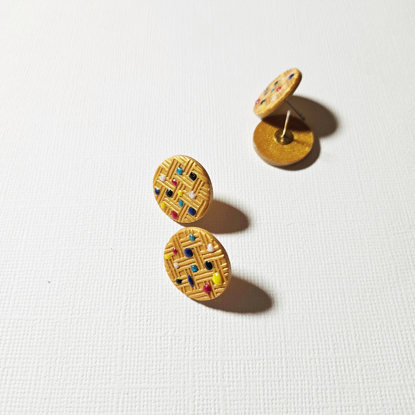 Multi-Dots Gold Circle Studs