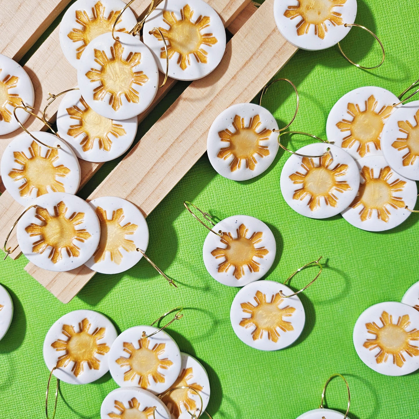 Gold Araw Tile Hoops