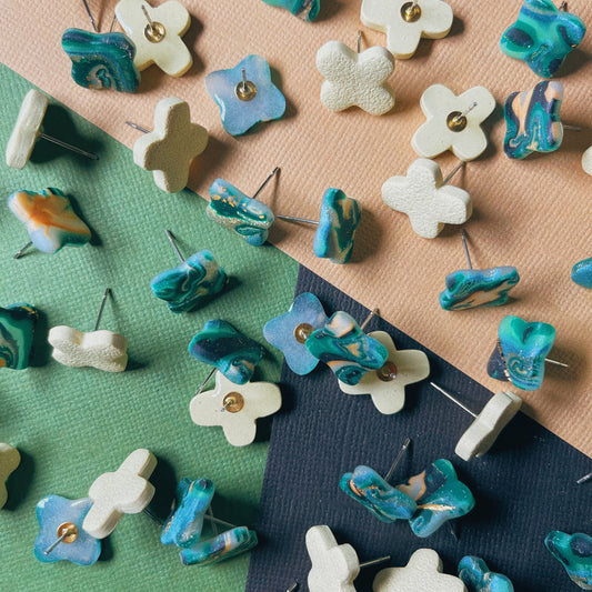 Cereal Abstract Cross Studs