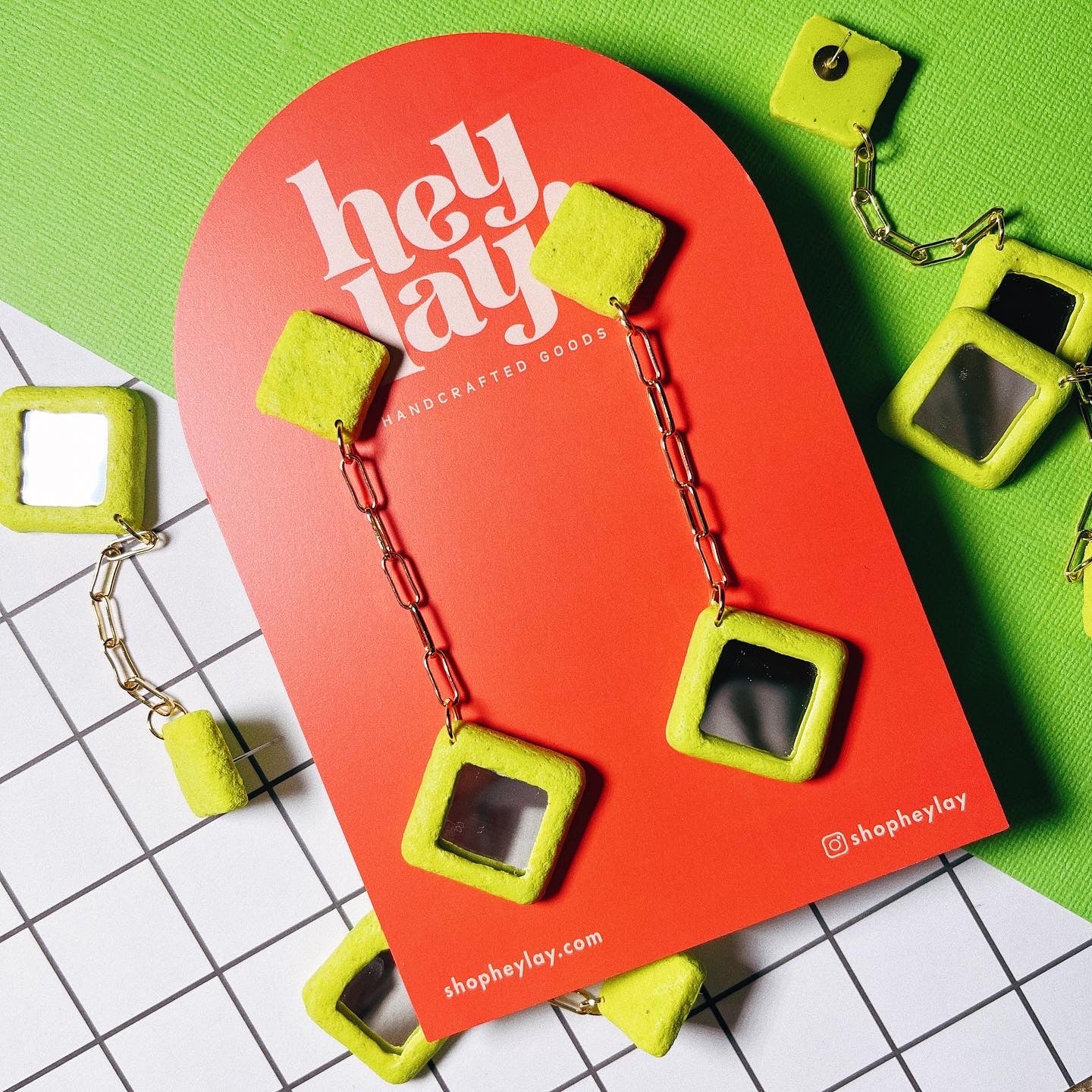 Mirror Dangles (Lime)