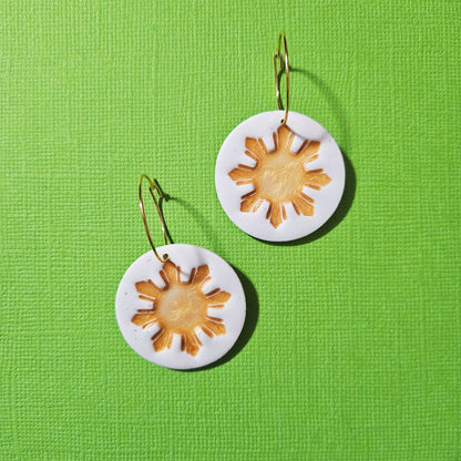 Gold Araw Tile Hoops